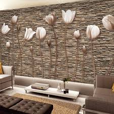 Avikalp Pearl Tulips Photo Wallpaper For Walls 3d Papel De Parede 3d Mural Art Living Room Hotel 3dwal Living Room Art Living Room Wall Designs Wall Wallpaper