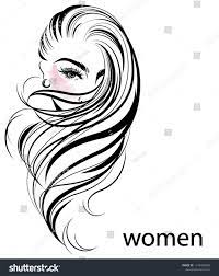 Illustration Of Women Long Hair Style Icon Logo Women Face On White Background Vector Sponsored Sponsored Ha Hair Logo Silhouette Art Salon Logo Design