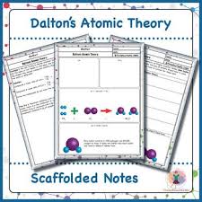 Dalton S Atomic Theory Scaffolded Notes By Threefourthsme Tpt Atomic Theory Scaffolded Notes Chemistry Activities