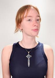 Ray Tracey Knifewing II Inlaid Navajo Sterling Silver Feather Necklace  Pendant at 1stDibs