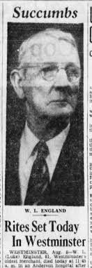 W. L. England's Wholesale Groceries