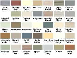 Vinyl Siding Color Chart Product Image Vinyl Siding Colors