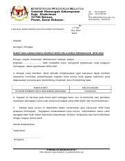 Contoh surat makluman program kepada ibu bapa. 387640949 Surat Makluman Kerja Kursus Kementerian Pendidikan Malaysia Sekolah Menengah Kebangsaan Raja Shahriman 32700 Beruas Perak Darul Ridzuan Course Hero