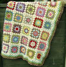 Finished Granny Crochet Rug Handmade Blanket Crochet Granny Square Afghan