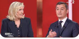 Department for protection & security. Edito Face A Marine Le Pen Gerald Darmanin A Rate Sa Cible