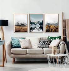 Set Of 3 Mountain Landscape Snowy Mountain Print Mountain Wall Art Canada Travel Lake Mountain Poster Nature Landscape Foggy Mountains Mountain Wall Art Scenic Wall Art Art Above Couch