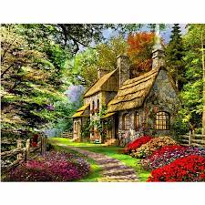 Rumah bambu indah rumah bambu indah. Glymg Berlian Sulaman Diy Bordir House Villa Pemandangan Gubuk Rumah Eropa Lukisan Berlian Cross Stitch Dekorasi Persegi Painting Cross Stitch Diamond Painting Cross Stitchdiamond Embroidery Aliexpress