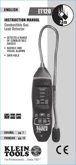 Combustible gas leak detector et120 klein ref. Et120 Instr Manual Datasheet By Klein Tools Inc Digi Key Electronics