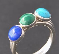 Silver Stacking Ring Set With A Trio Of Naturally Beautiful Turquoise Lapis Lazuli And Silver Stacking Rings Stacking Ring Set Sterling Silver Stacking Rings