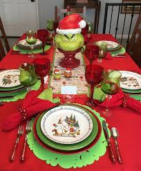 Grinch Tablescape Table Setting Red And Green Christmas For More Information About Ever Grinch Christmas Decorations Grinch Christmas Grinch Christmas Tree