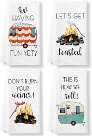 Top picks related reviews newsletter. Buy Kll Funny Camping Kitchen Towels And Dishcloths Sets Of 4 Dish Towels For Washing Drying Dishes Decorative Waffle Towels Hand Towels Camping Gift Perfect For Rv Decor Online In Turkey B094pxjbfs