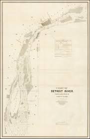 Chart Of Detroit River From Lake Erie To Lake St Clair