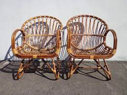 The base was made out of a black lacquered wire steel base with. 2 Chairs Franco Albini Rattan Scoop Vintage Mid Century Modern Bohemian Boho Chic Beach Arm Bamboo Furniture Mid Century Modern Bohemian Bamboo Furniture Diy