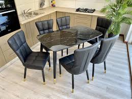 Maybe you would like to learn more about one of these? Tables De Cuisine En Marbre Avec 6 Chaises Meublesplus