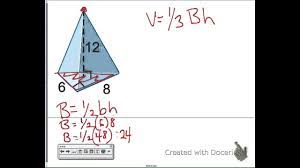 Find a pyramid's volume and surface area. Volume Triangular Pyramid Youtube