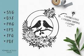 You may also like love bird on branch or two love bird clipart! Love Bird Flower Circle Svg Eps Dxf Png Jpg Pdf Cut File 84070 Svgs Design Bundles