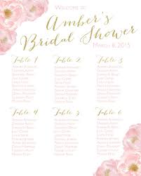 Bridal Shower Table Seating Chart Printable Table Seating Chart Floral Seating Chart Bs33 By Bellezza Bridal Shower Bridal Shower Tables Bridal Shower Rustic
