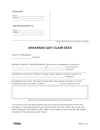 free arkansas quit claim deed form pdf word