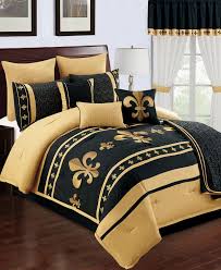 In the bedroom, the most striking printed bed sheet will look different and classic. Baton Rouge 22 Pc Queen Comforter Set Bed In A Bag Bed Bath Macy S Comforter Sets Black Gold Bedroom Bedroom Comforter Sets