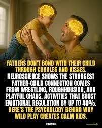 Most people think dads bond through quiet moments. But neuroscience shows  fathers build their strongest connection in the chaos. Wrestling, chasing,  tumbling, being tossed onto the couch — these high-energy moments do