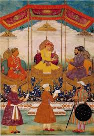 Bichitr Akbar Hands His Imperial Crown To Shah Jahan Mughal Miniature Paintings Mughal Paintings Indian Art