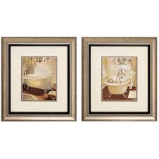 Elegant Bathroom Framed Wall Art Set Of 2 17w X 19h In Ea In 2020 Frames On Wall Framed Wall Art Sets Wall Art Sets
