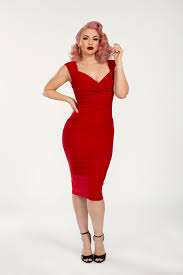 Pinup Couture Erin Wiggle Dress In Red Pinup Girl Clothing Pinup Girl Clothing Vintage Inspired Dresses Vintage Fashion