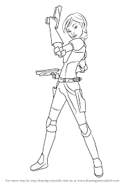 Learn How To Draw Sabine From Star Wars Star Wars Step By Step Drawing Tutorials Drawings Star Wars Rebels Star Wars