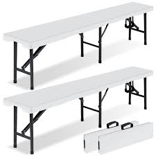 Top marken | günstige preise stühle └ möbel └ garten & terrasse alle kategorien antiquitäten & kunst auto & motorrad auto. Kesser 2x Bierbank Faltbank Klappbar I Kunststoff I Tragegriff Leicht I 183x28x44cm Klappbank Camping Garten Party Bank Campingbank Bierzeltbank Gartenbank Sitzbank 2er Set Eshopping Einfach Besser Einkaufen