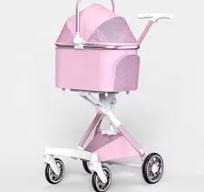 OEM Luxury Pet Stroller from China Aviation Aluminum with Shock Absorption System Light Weight for Small Animals Outdoor Use