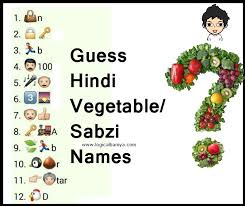 Math puzzle questions with answers you must try to solve. Guess Hindi Vegetables Sabzi Name Logical Baniya
