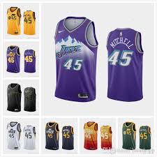 The utah jazz will debut new uniforms that pay tribute to the original road uniforms they wore when they came to salt lake city in 1979. 2021 2020 New Mens Basketball Jerseys Utah 13 Jazz Donovan Mitchell 45 2019 20 13 Nba Season Iconassociationstatement Edition Jerseys From Lulushopp 21 76 Dhgate Com