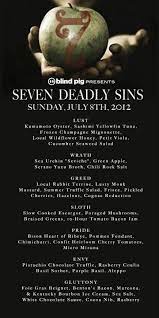 Seven Deadly Sins Menu Supper Club Dinner Party Themes Supper Club Menu