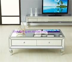 India 19 wide antique brushed gold nesting tables set of 3. Living Room Furniture Mirrored Tea Table Coffee Table With Drawers China Mirrored Coffee Table Coffee Table Made In China Com