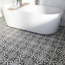 Black And White Bathroom Floor Tiles Uk British Ceramic Tile Victoriana Feature Black Matt Tile 331mm X 331mm Best Bathroom Flooring Amazing Bathrooms Tiles Uk