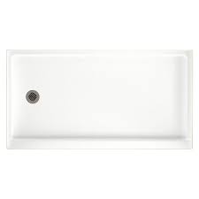 Swan Tahiti White Solid Surface Shower Base 32 In W X 60 In L With Left Drain Lowes Com In 2020 Shower Base Solid Surface Shower Walls Surrounds