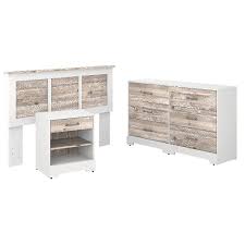 Add some flair to your bedroom with a stylish upholstered headboard, or tack on some more storage space with one of our bookcase headboards. Kathy Ireland Home By Bush Furniture River Brook Full Queen Size Headboard Dresser And Nightstand Bedroom