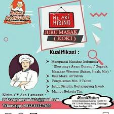 Lembaga kebijakan pengadaan barang jasa pemerintah republik indonesia pada tahun 2019 membuka peluang karir kepada talenta muda untuk menjadi. Lowongan Kerja Juru Masak Atau Koki Atmago