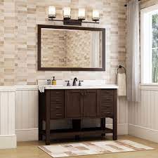 This is a video of me installing a marble bathroom vanity backsplash with tile glue. Allen Roth Kingscote 48 In Espresso Undermount Single Sink Bathroom Vanity With White Engineered Stone Top In The Bathroom Vanities With Tops Department At Lowes Com