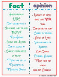 Fact And Opinion T Chart Fact Opinion Teaching Writing