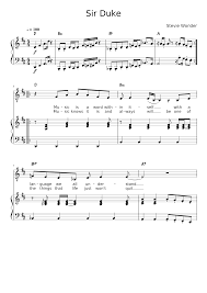 Billboard hot 100 and black singles charts, and reached number two in the uk singles chart, his joint biggest hit there at the time. Sir Duke Stevie Wonder Voice And Piano Sheet Music For Piano Vocals Piano Voice Musescore Com