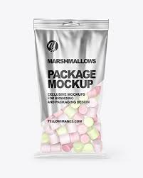 Download Bag With Marshmallows Mockup In Bag Sack Mockups On Yellow Images Object Mockups PSD Mockup Templates