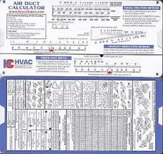 Details About Air Duct Sizing Calculator Slide Chart Hvac Ductulator