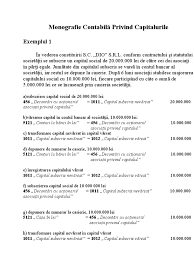 Inregistrarea capitalului social monografie contabila: Monografie Contabila Privind Capitalurile