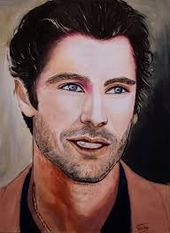 Self portrait with acrylics