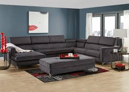 Lola Charcoal 4 Pc Sectional Reverse Furniture Living Room Sectional Chicago Furniture