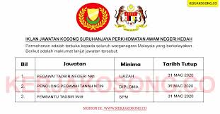 Oct 29, 2020 · kerja sambilan kedah menjana pendapatan sampingan tanpa memerlukan modal yang besar namun pendapatannya sangat lumayan kepada yang serius. Jawatan Kosong Spa Negeri Kedah