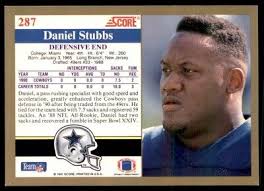 1991 Score Daniel Stubbs Dallas Cowboys #287