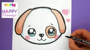 Kids can use this printable to discover how easy it is to learn to draw their own cartoon dog or puppy! How To Draw And Color A Cute Puppy Emoji Easy Happy Drawings Youtube Happy Drawing Puppy Drawing Easy Puppy Drawing