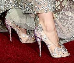 One aspect of cinderella's costume that is fake, though: So On Theme See Cinderella S Lily James Princess Heels Clock Purse Cinderella Shoes Heels Princess Shoes